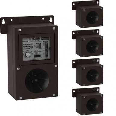 Комплект отпугивателя птиц "Град А-16 PRO" с 4 внешними динамиками на 30 м